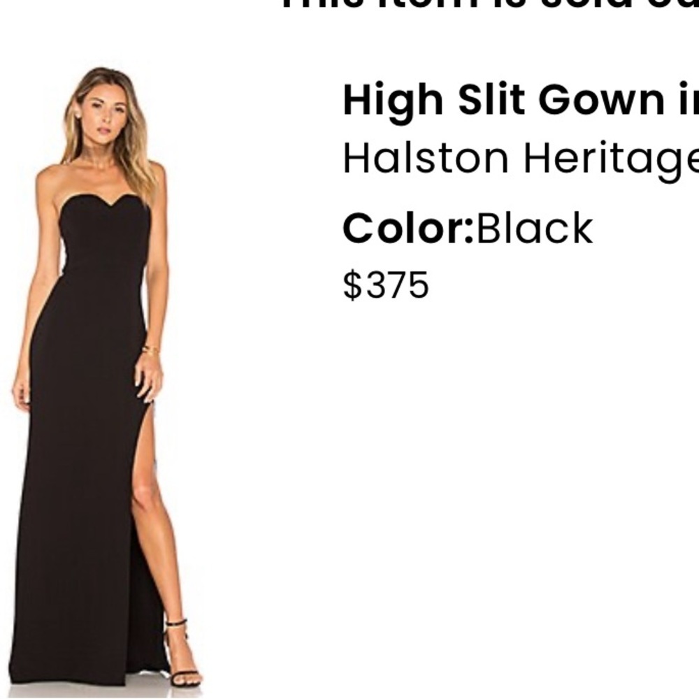 Halston Heritage Long Black Gown - for Prom, Formals, Wedding Guest, etc. - Picture 6 of 8